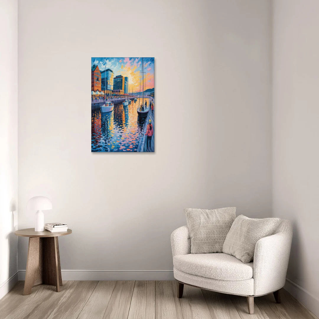 Aker Brygge Vibes - Canvas Wall Art - Sofa - 20x30