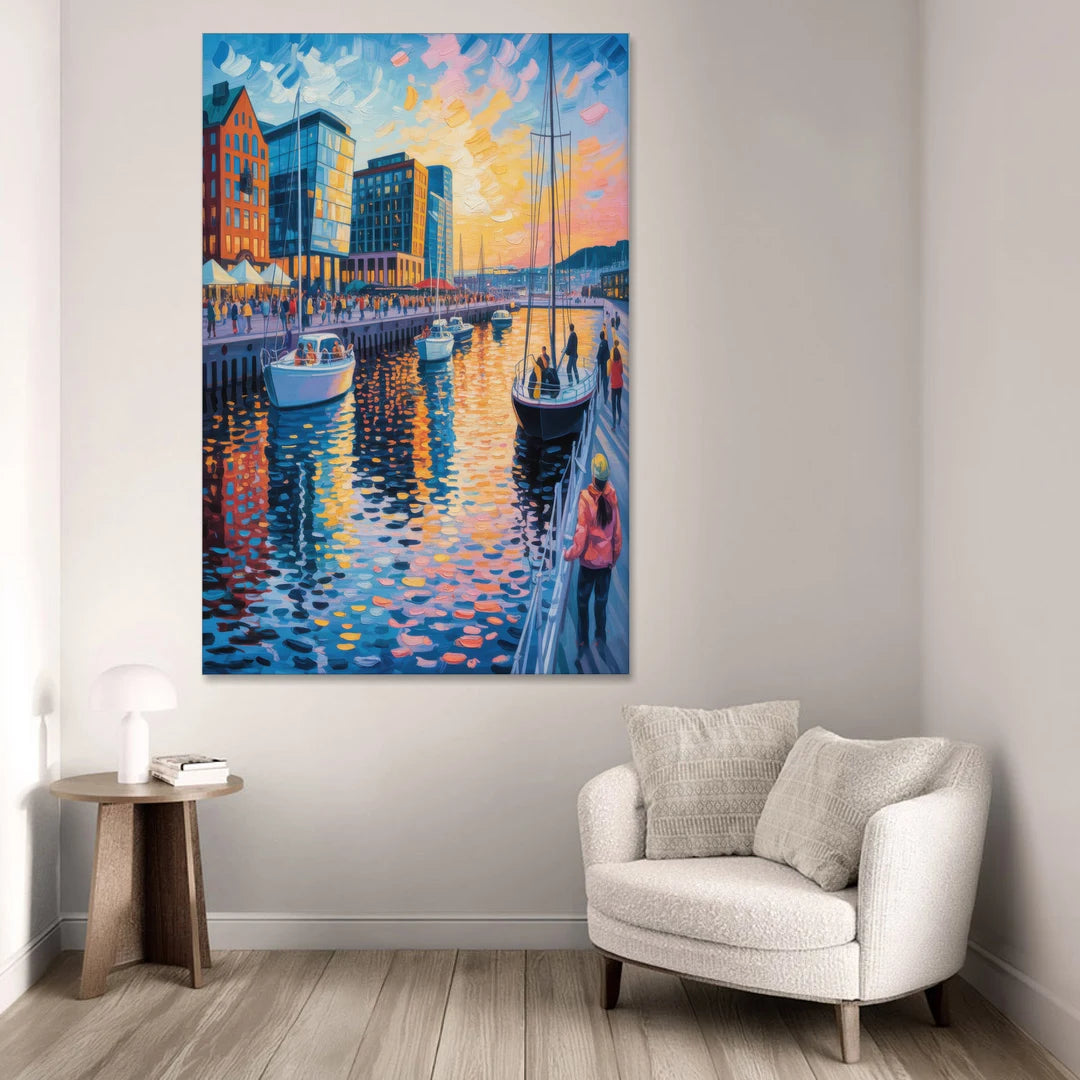 Aker Brygge Vibes - Canvas Wall Art - Sofa - 40x60