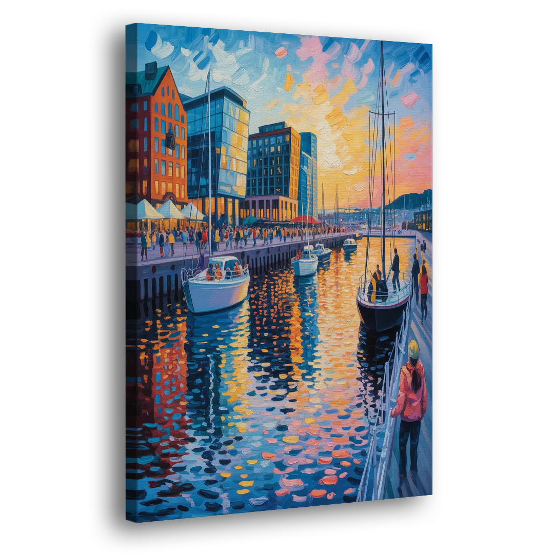 Aker Brygge Vibes Side - Canvas Wall Art