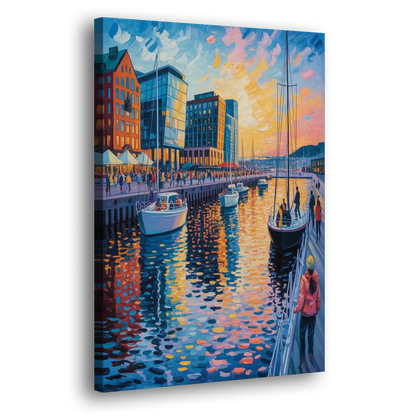 Aker Brygge Vibes Side - Canvas Wall Art