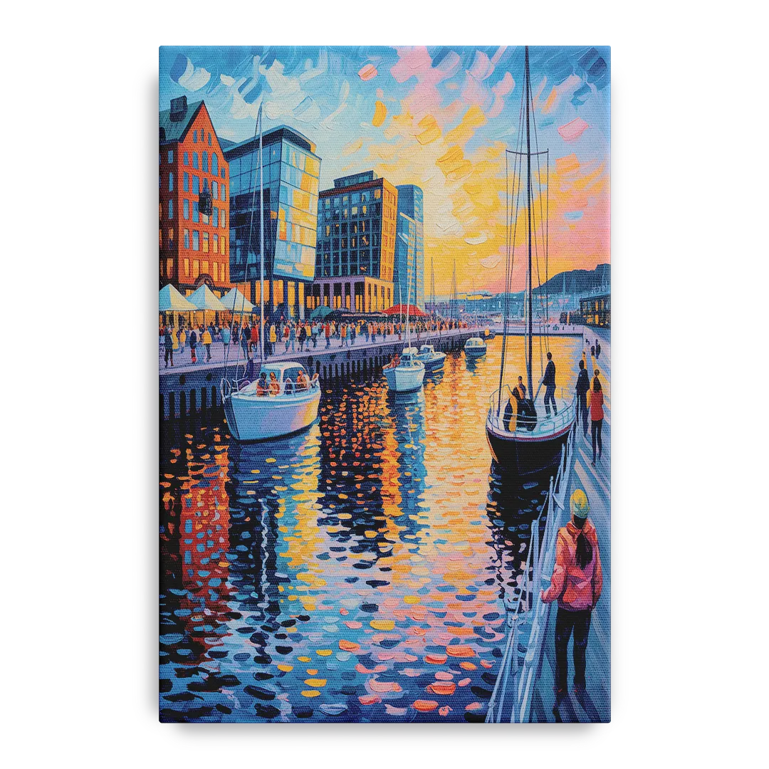 Aker Brygge Vibes Front - Canvas Wall Art