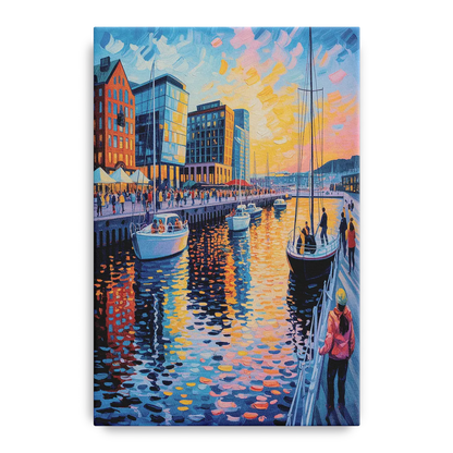 Aker Brygge Vibes Front - Canvas Wall Art