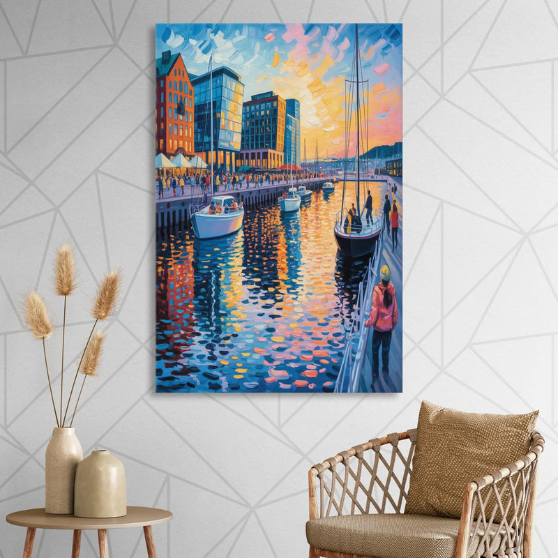 Aker Brygge Vibes Sitting Room - Canvas Wall Art