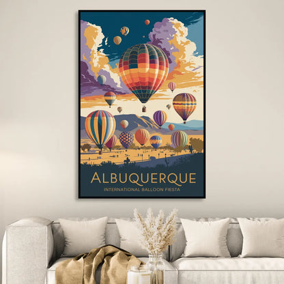 Albuquerque Balloon Fiesta Sitting Room - Black Canvas Wall Art