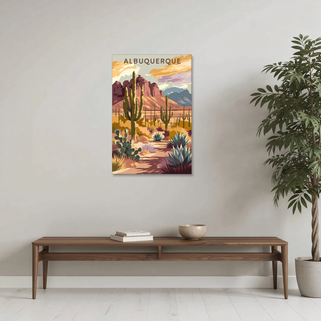 Albuquerque Desert Landscape - Canvas Wall Art - Coffee Table - 24x36