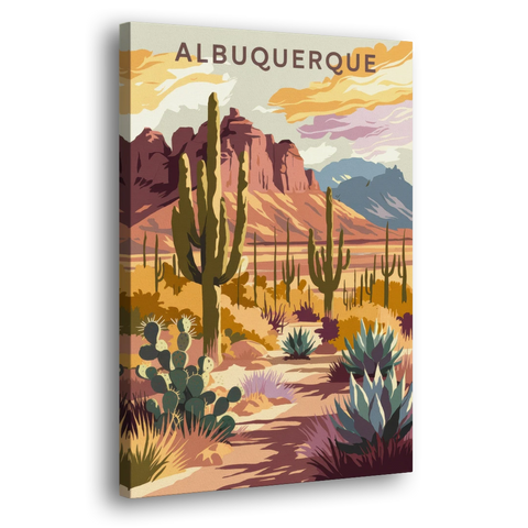 Albuquerque Desert Landscape - Canvas Wall Art - Side