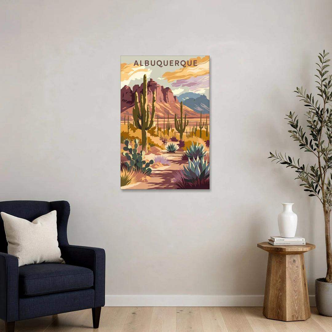 Albuquerque Desert Landscape - Canvas Wall Art - Sofa - 24x36