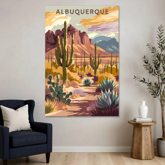 Albuquerque Desert Landscape - Canvas Wall Art - Sofa - 40x60