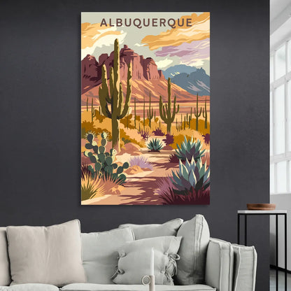 Albuquerque Desert Landscape Living Room - Canvas Wall Art