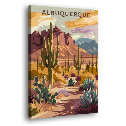 Albuquerque Desert Landscape Side - Canvas Wall Art