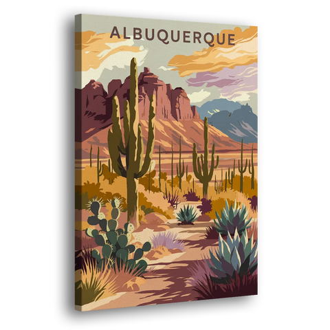 Albuquerque Desert Landscape - Canvas Wall Art