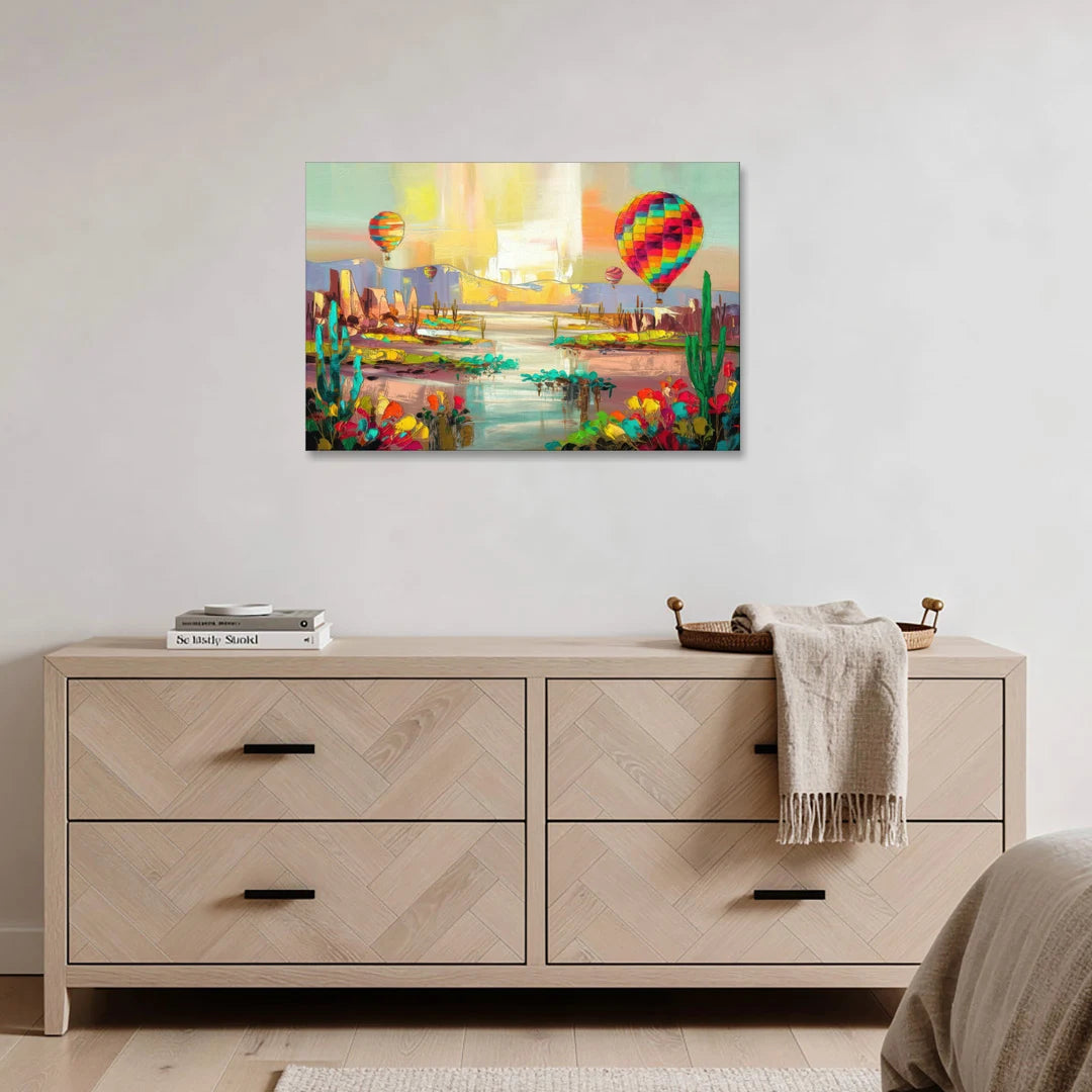 Albuquerque Hot Air Balloons - Canvas Wall Art - Coffee Table - 36x24