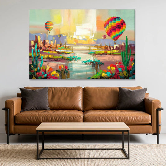 Albuquerque Hot Air Balloons - Canvas Wall Art - Sofa - 60x40