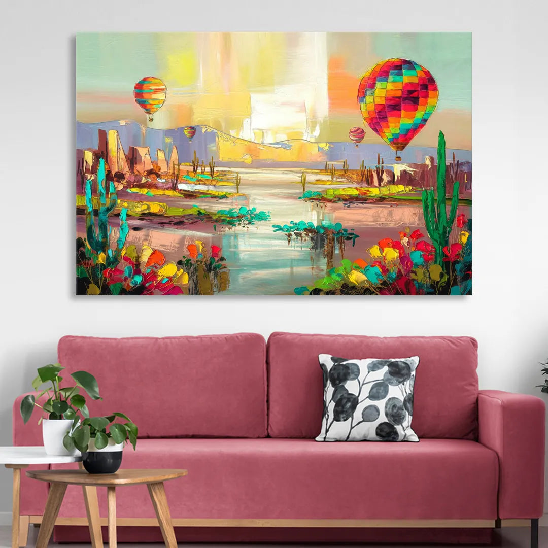 Albuquerque Hot Air Balloons Living Room - Canvas Wall Art
