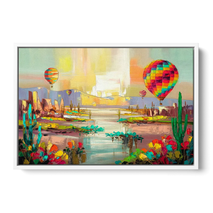Albuquerque Hot Air Balloons Front - White Canvas Wall Art