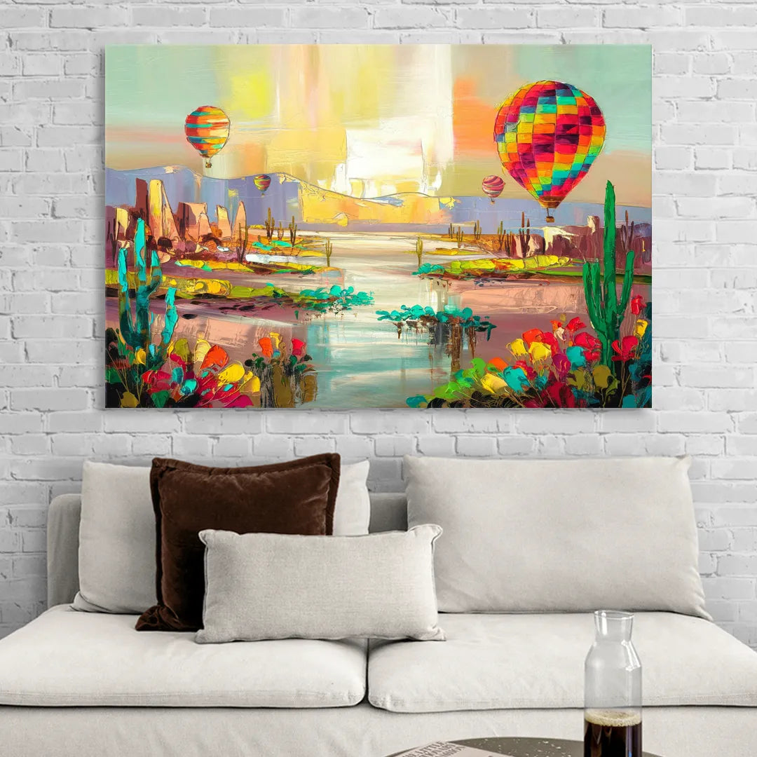 Albuquerque Hot Air Balloons Sitting Room - Canvas Wall Art