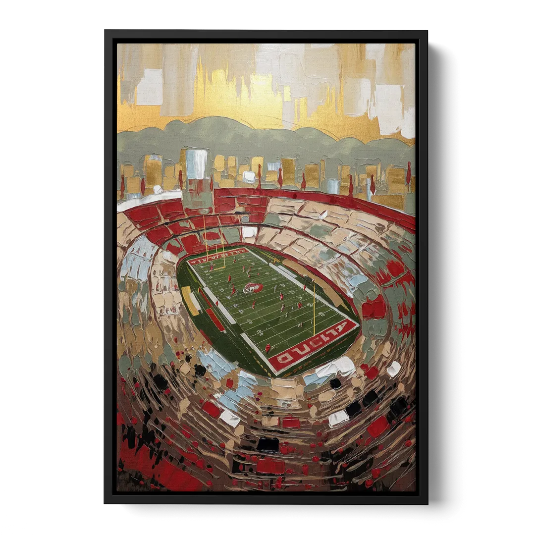 Albuquerque Lobo Pride Front - Black Canvas Wall Art