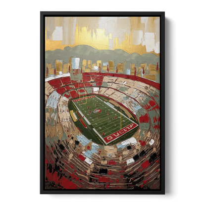 Albuquerque Lobo Pride Front - Black Canvas Wall Art