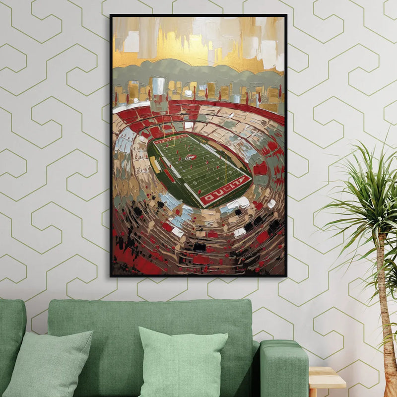 Albuquerque Lobo Pride Living Room - Black Canvas Wall Art