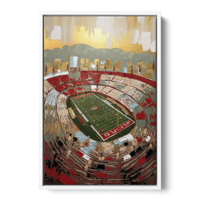 Albuquerque Lobo Pride Front - White Canvas Wall Art