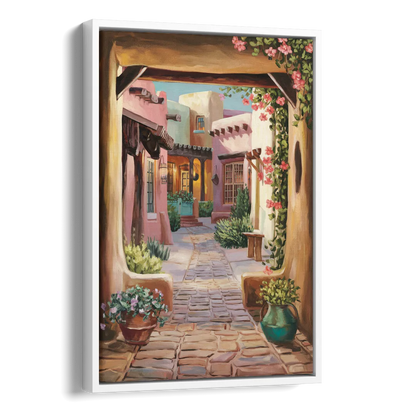 Albuquerque Old Town Charm Side - White Canvas Wall Art