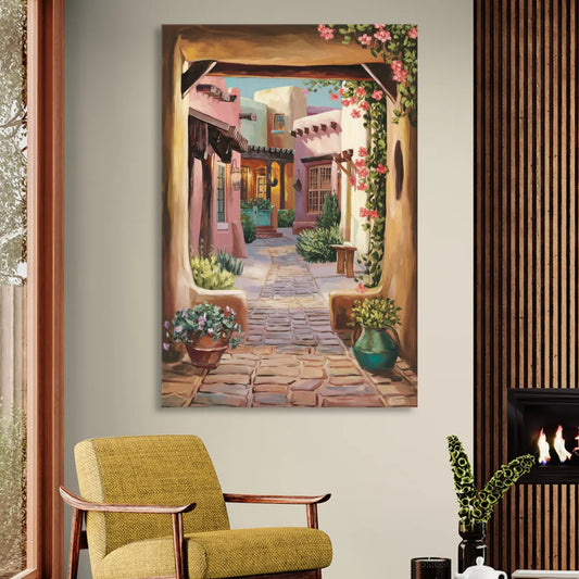 Albuquerque Old Town Charm Living Room - Canvas Wall Art