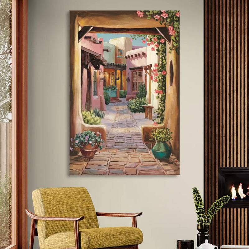 Albuquerque Old Town Charm Living Room - Canvas Wall Art