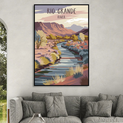 Albuquerque Rio Grande Views Sitting Room - Black Canvas Wall Art