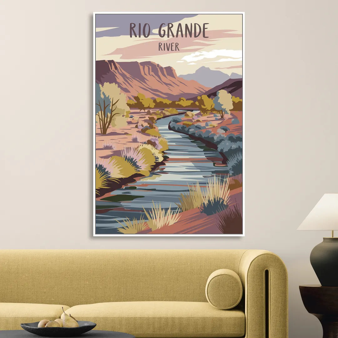 Albuquerque Rio Grande Views Sitting Room - White Canvas Wall Art