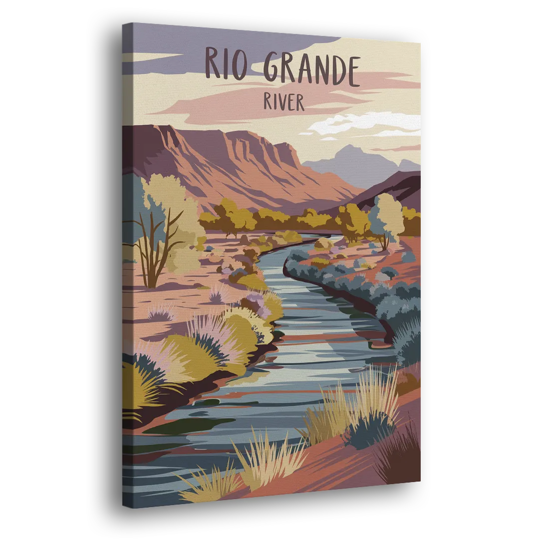 Albuquerque Rio Grande Views Side - Canvas Wall Art