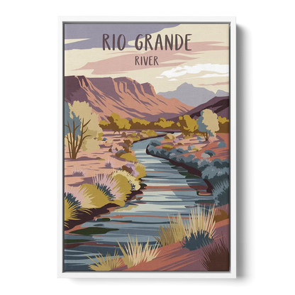 Albuquerque Rio Grande Views Front - White Canvas Wall Art