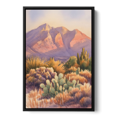 Albuquerque Sandia Mountains - Black Framed Canvas Wall Art - Front