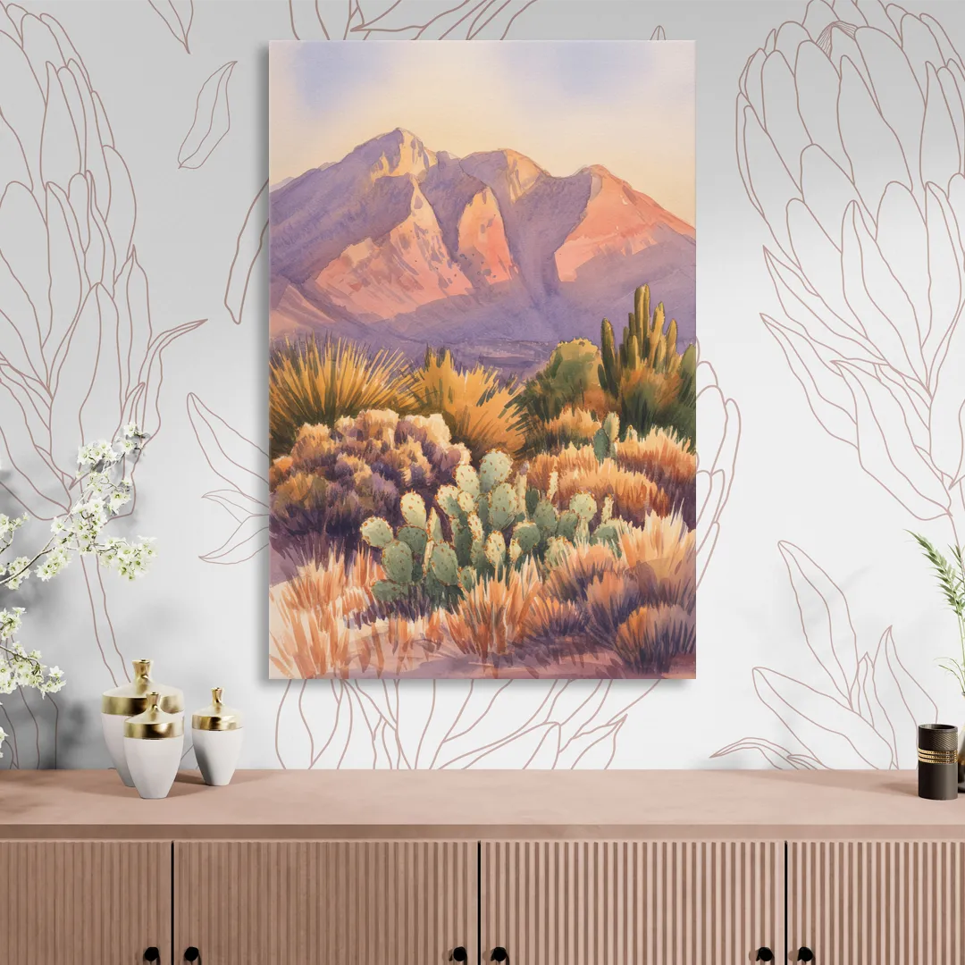 Albuquerque Sandia Mountains Sitting Room - Canvas Wall Art