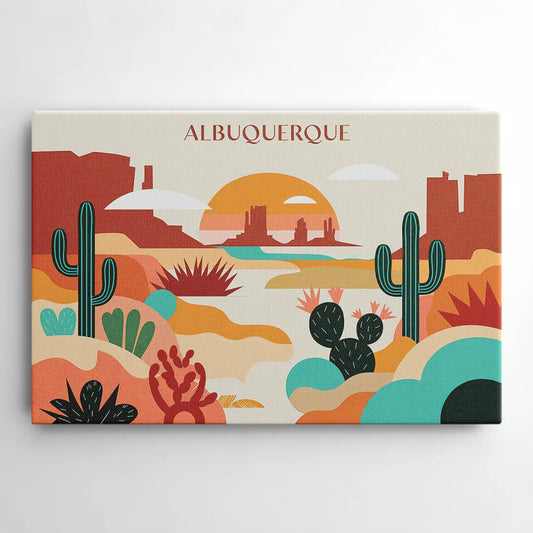 Albuquerque Southwest Colors - Canvas Wall Art