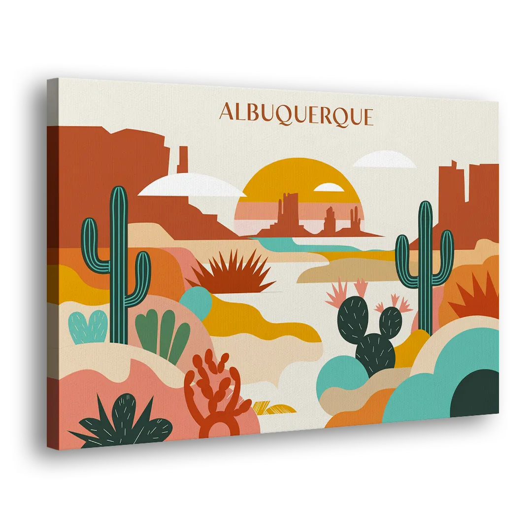 Albuquerque Southwest Colors Side - Canvas Wall Art