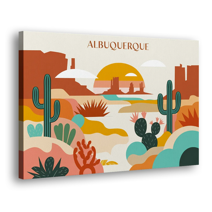 Albuquerque Southwest Colors Side - Canvas Wall Art
