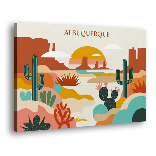 Albuquerque Southwest Colors Side - Canvas Wall Art