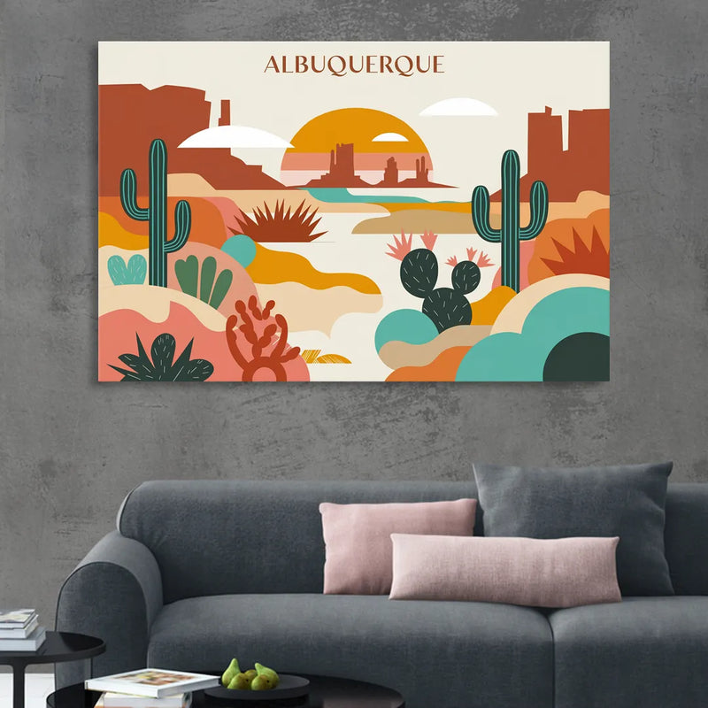 Albuquerque Southwest Colors Sitting Room - Canvas Wall Art