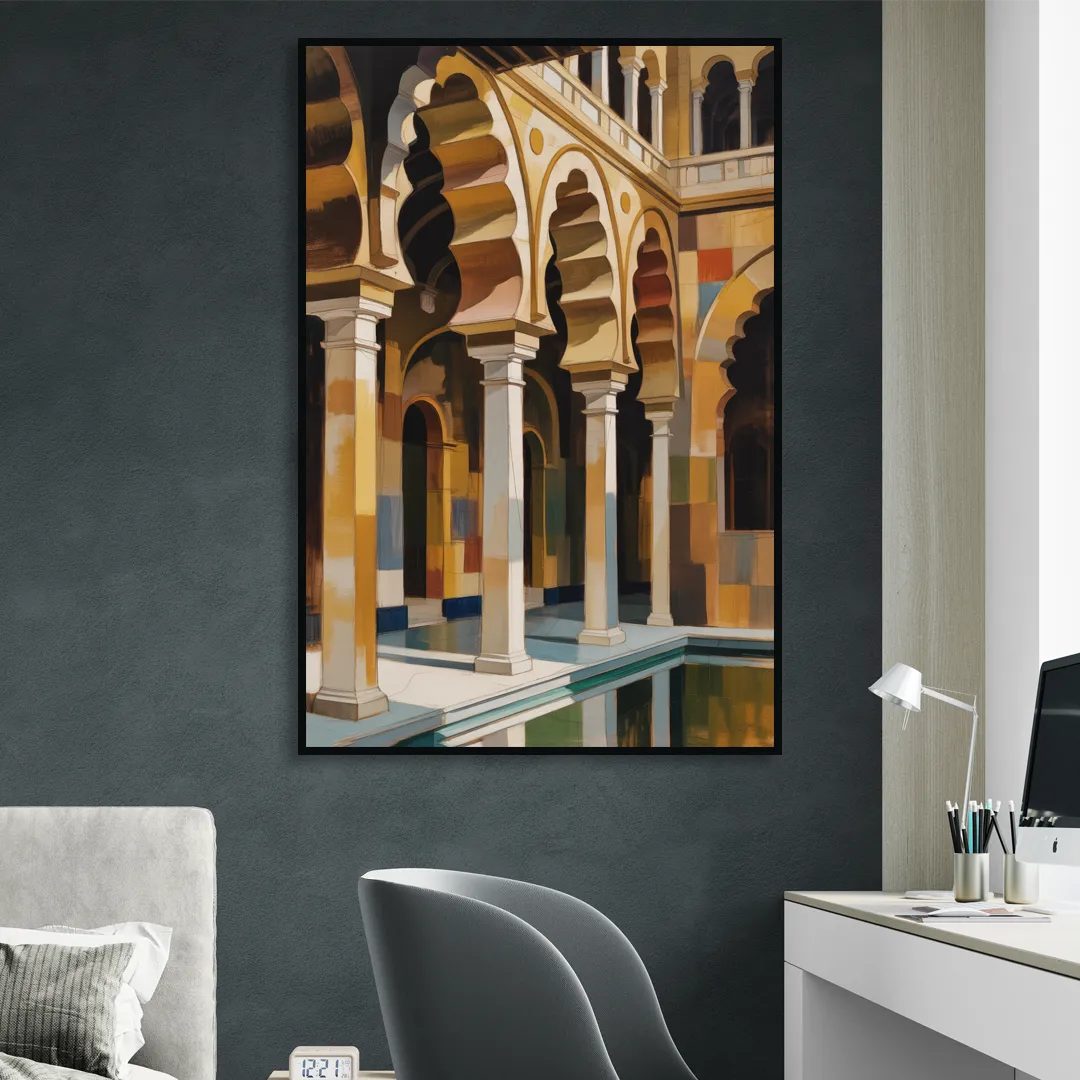Alcazar Allure Sitting Room - Black Canvas Wall Art