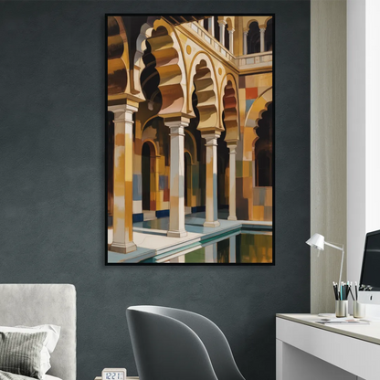 Alcazar Allure Sitting Room - Black Canvas Wall Art