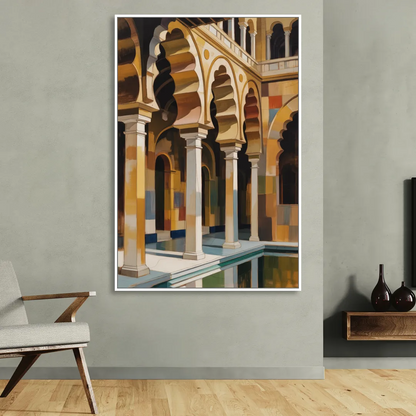 Alcazar Allure Sitting Room - White Canvas Wall Art