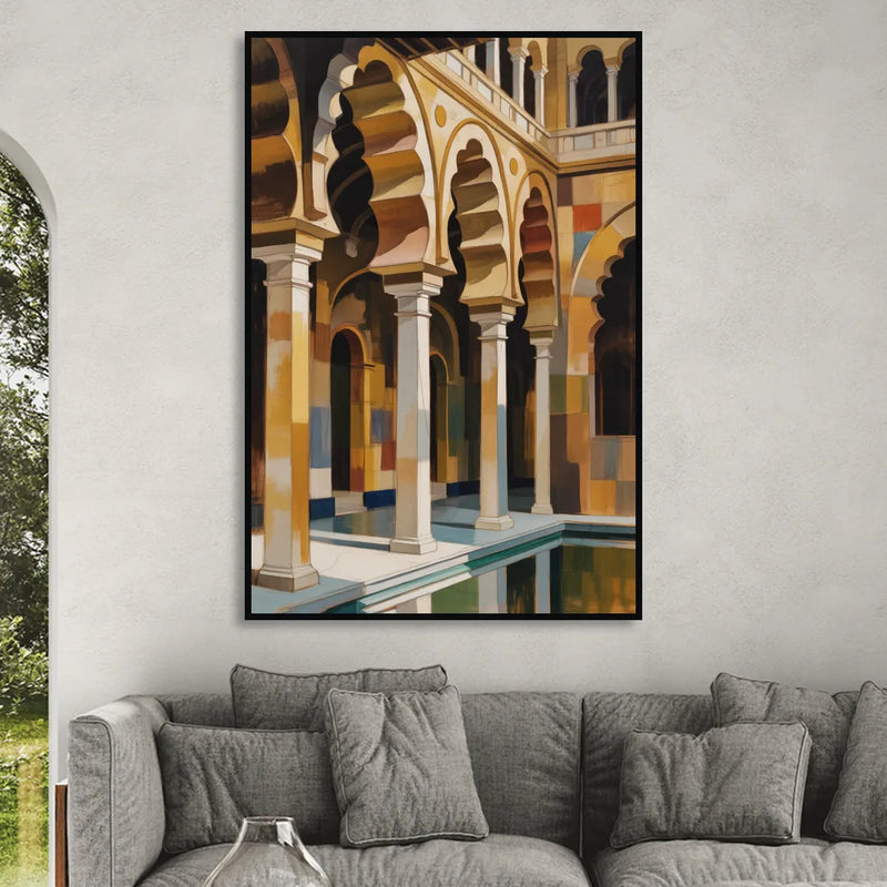 Alcazar Allure Living Room - Black Canvas Wall Art