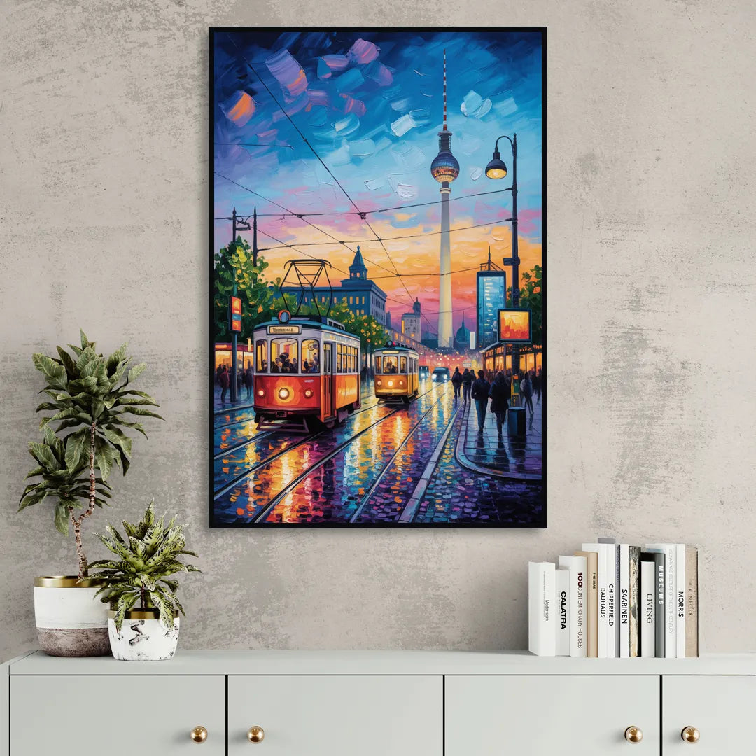 Alexanderplatz Vibes Sitting Room - Black Canvas Wall Art