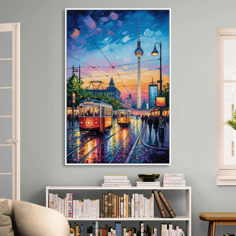 Alexanderplatz Vibes Sitting Room - White Canvas Wall Art