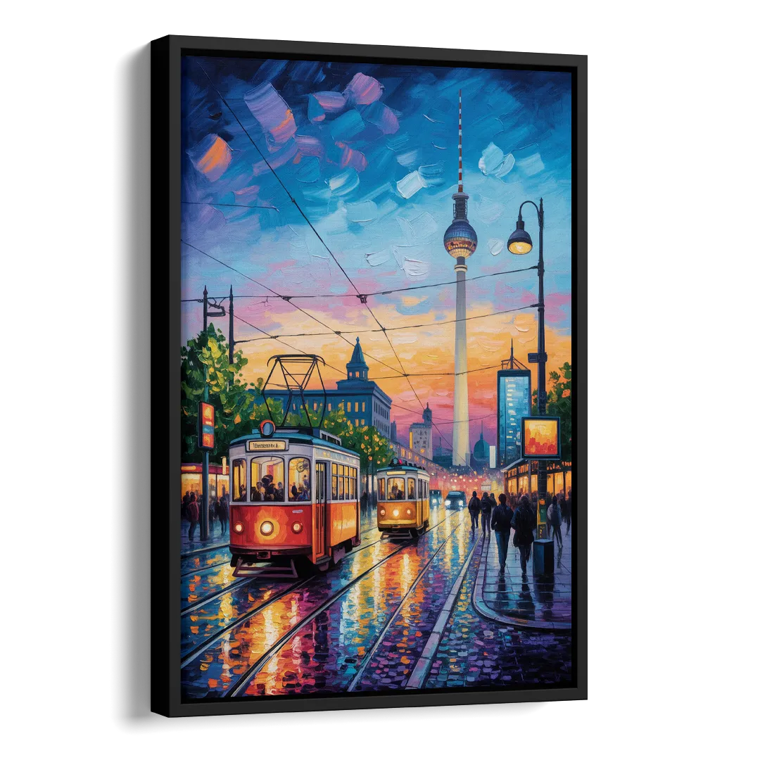 Alexanderplatz Vibes Side - Black Canvas Wall Art