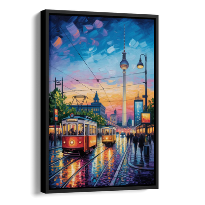 Alexanderplatz Vibes Side - Black Canvas Wall Art
