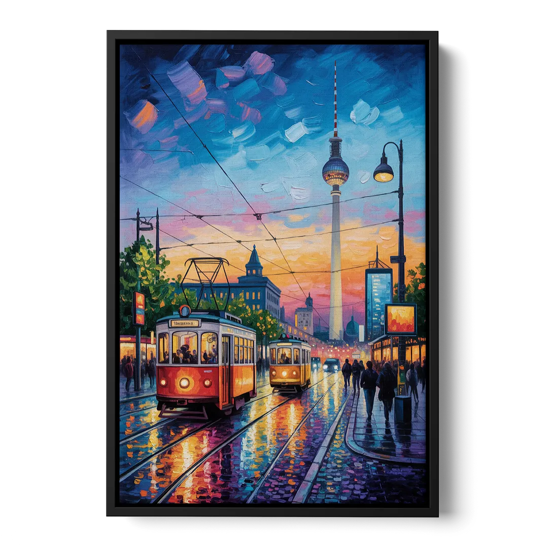 Alexanderplatz Vibes Front - Black Canvas Wall Art