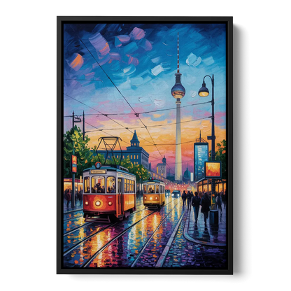 Alexanderplatz Vibes Front - Black Canvas Wall Art