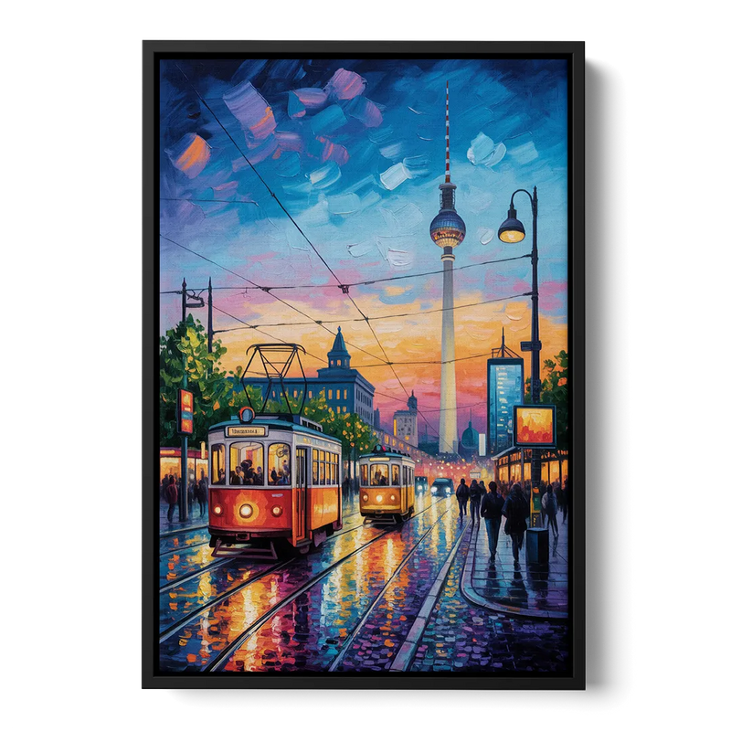 Alexanderplatz Vibes Front - Black Canvas Wall Art