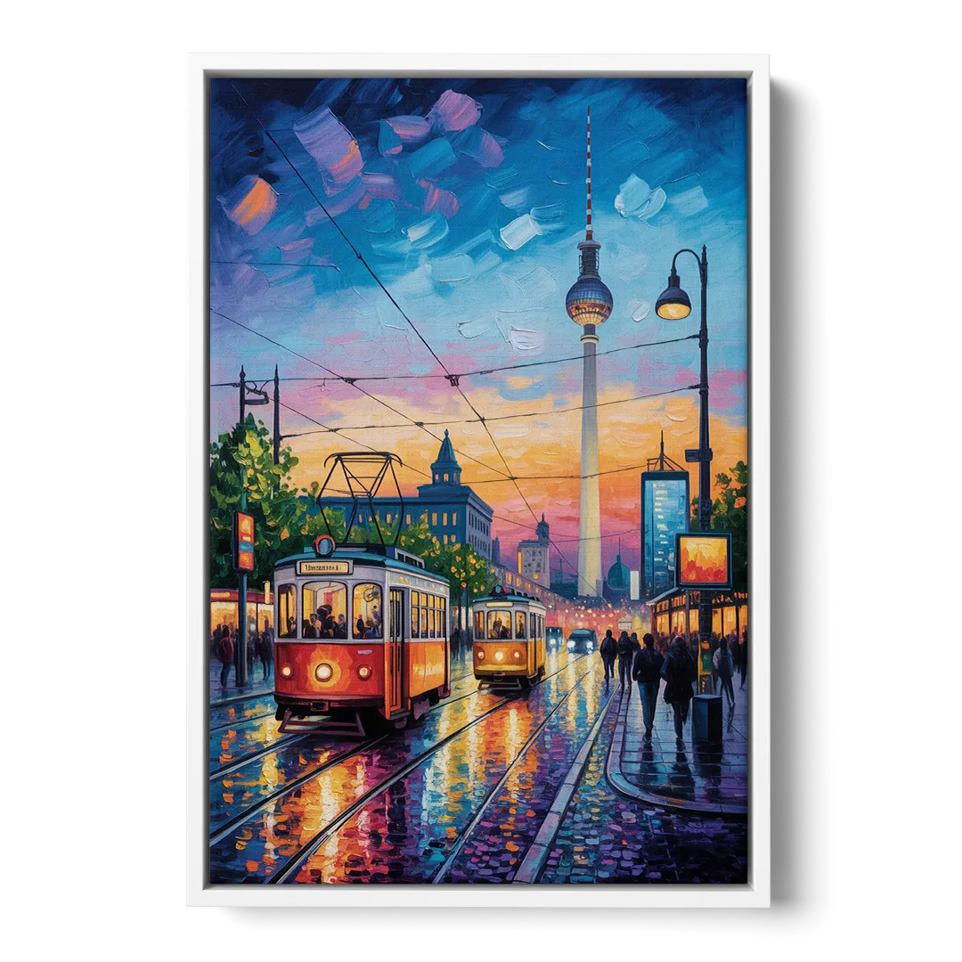 Alexanderplatz Vibes Front - White Canvas Wall Art